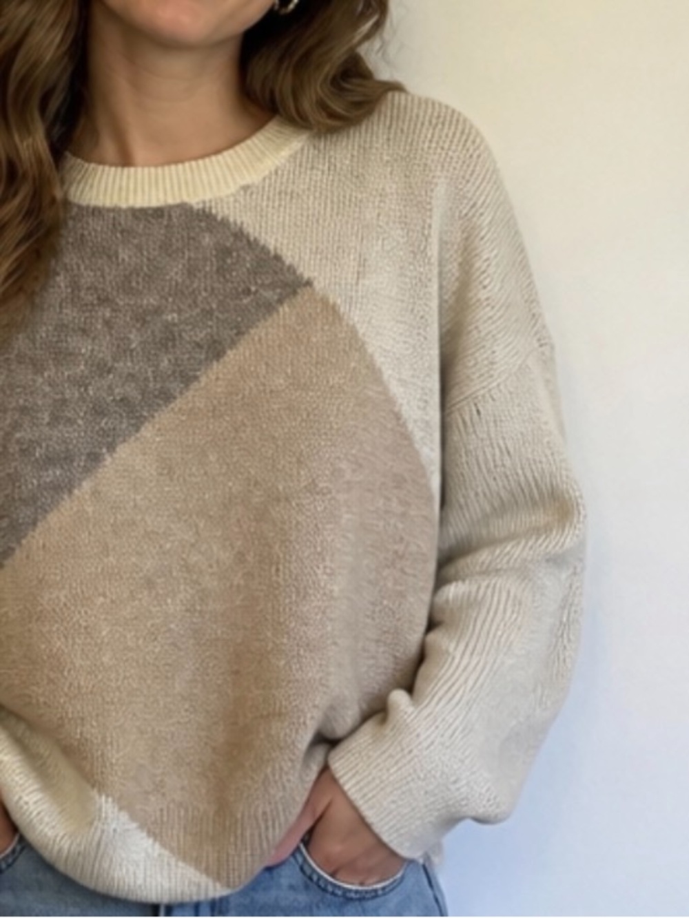 Sincerly Jules Colorblock Crewneck Sweater Sz S